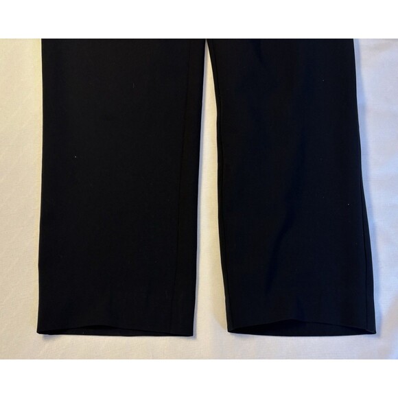 ST JOHN Caviar Diana Pants Black Crepe Marocain 10 Straight Leg Minimalist Work - Picture 5 of 11
